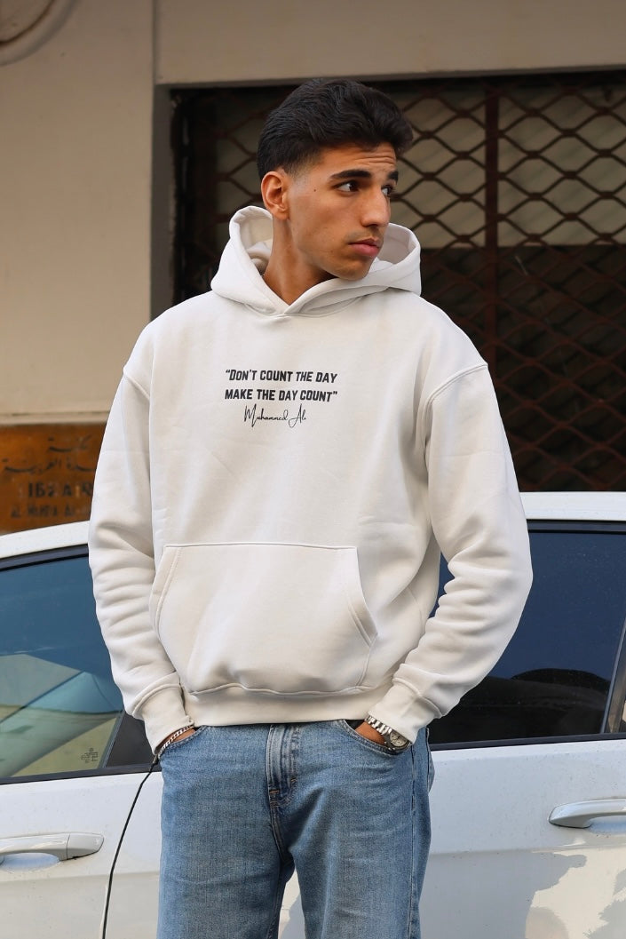Muhammad Ali Masterpiece - Oversized Hoodie White